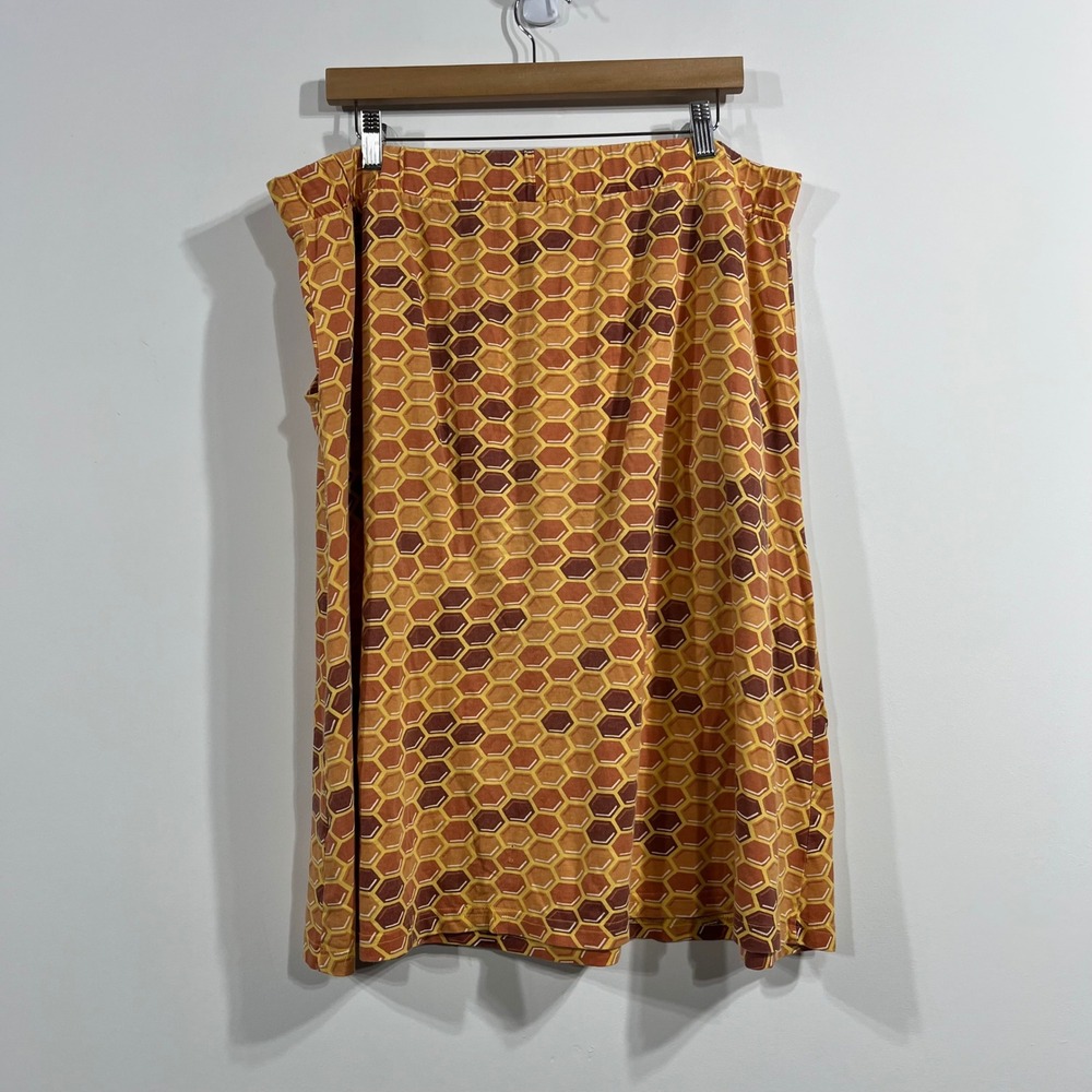 Svaha Honeycomb Print A-Line Skirt Pockets Womens 2x Novelty Bee Organic Cotton - Picture 6 of 14